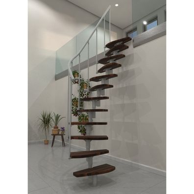 Minka Raumspartreppe Monte Carlo 35 - 293,8cm Geschosshoehe Walnuss Weis