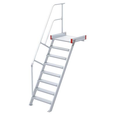 Euroline 511 Podesttreppe 60EUR 800mm Stufenbreite 8 Stufen Alu gerieft