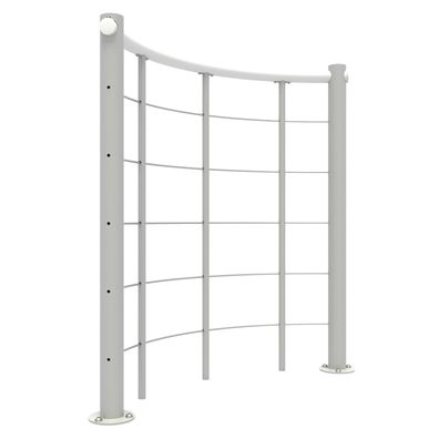 Minka Bruestungsgelaender mit Untergurten und Holz-Handlauf rund Weis Weis 160cm