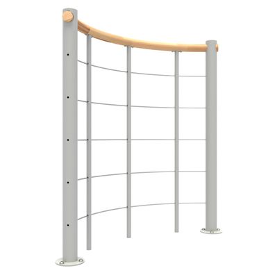 Minka Bruestungsgelaender mit Untergurten und Holz-Handlauf rund Buche Weis 140cm