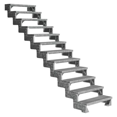 Dolle Ausentreppe Gardentop 270-330cm Geschosshoehe mit Gitterrost 80cm breit ohne G