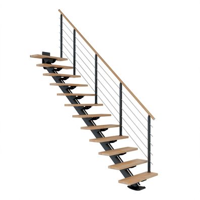Dolle Mittelholmtreppe Sydney in Buche, geoelt 75 cm breit Gerade fuer Geschosshoehe