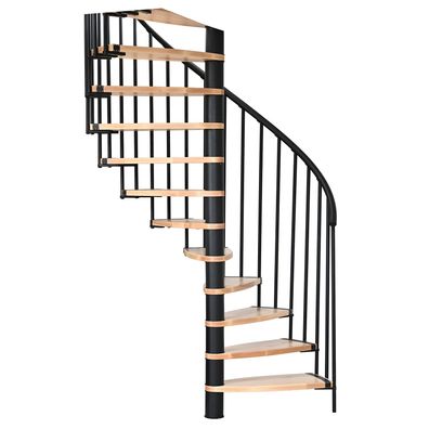 Minka Spindeltreppe Luna 38 - 305,5cm Geschosshoehe Buche Schwarz