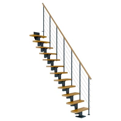 Dolle Mittelholmtreppe Dublin Gerade aus Eiche lackiert 61 cm breit fuer GH 278–33
