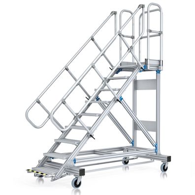 Zarges Plattformtreppe 45EUR mit Ergo-Stop, 600mm Stufenbreite 9 Stufen