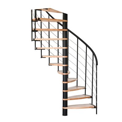 Minka Spindeltreppe Helios 38 - 305,5cm Geschosshoehe Buche Schwarz