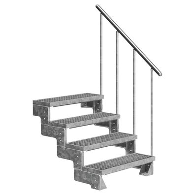 Dolle Ausentreppe Gardentop 72-88cm Geschosshoehe mit Gitterrost 80cm breit mit Gela