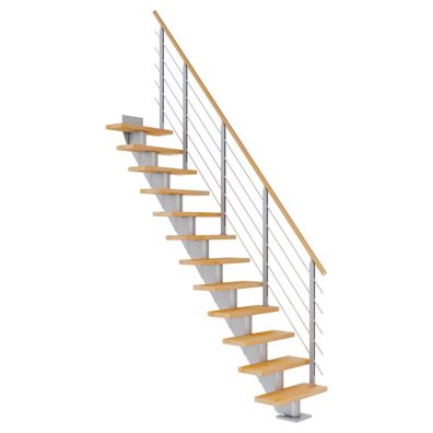 Dolle Mittelholmtreppe Frankfurt Gerade Buche, geoelt 75 cm breit fuer Geschosshoehe