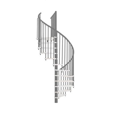 Minka Spindeltreppe Spiral Effect 38 - 305,5cm Geschosshoehe Weis Grau 120cm Durchme