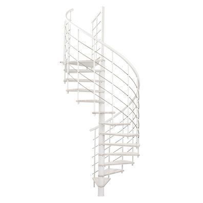 Minka Spindeltreppe Fusion 37 - 295cm Geschosshoehe Weis Weis 160cm Durchmesser