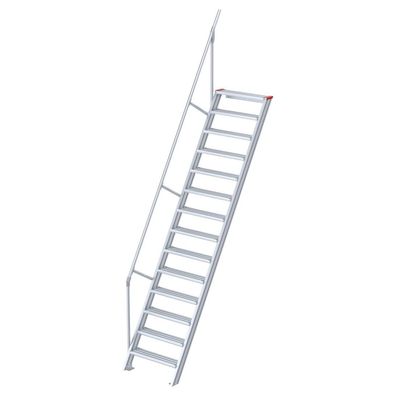 Euroline 510 Treppe 60EUR 1000mm Stufenbreite 14 Stufen Alu gerieft