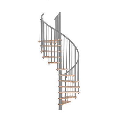 Minka Spindeltreppe Spiral Smart 38 - 305,5cm Geschosshoehe Buche Grau 140cm Durchme