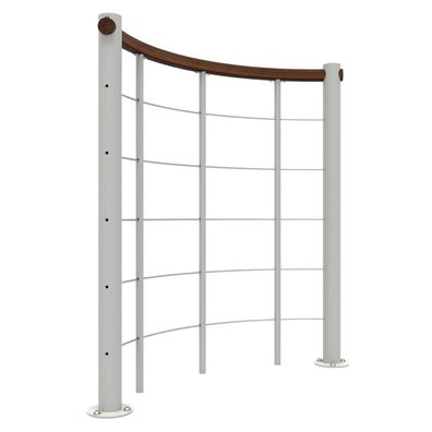 Minka Bruestungsgelaender mit Untergurten und Holz-Handlauf rund Walnuss Weis 140cm