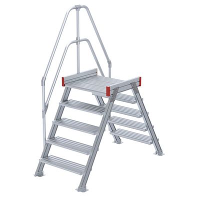 Euroline 512 Überstieg 60EUR 1000mm Stufenbreite 2x5 Stufen Alu gerieft