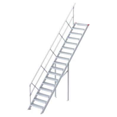 Euroline 510 Treppe 45EUR 800mm Stufenbreite 17 Stufen Alu gerieft
