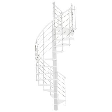 Minka Spindeltreppe Venezia weis lackiert mit Handlauf und UK in weis Ø120cm bis 30