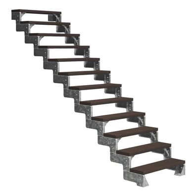 Dolle Ausentreppe Gardentop 252-308cm Geschosshoehe mit Trimax dunkelbraun 100cm bre