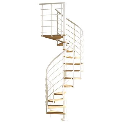Dolle Spindeltreppe Oslo Ø140cm mit 336-368cm Geschosshoehe 15 Stufen 1 Podest Eich