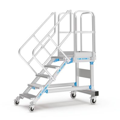 Zarges Plattformtreppe fahrbar 45EUR 600mm Stufenbreite 5 Stufen