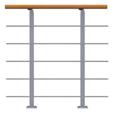 Dolle Bruestungsgelaender Erweiterungs-Set - Buche Unterkonstruktion Perlgrau - Fran