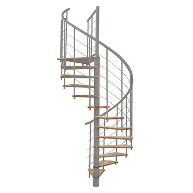 Minka Spindeltreppe Fusion 37 - 295cm Geschosshoehe Buche Grau 120cm Durchmesser