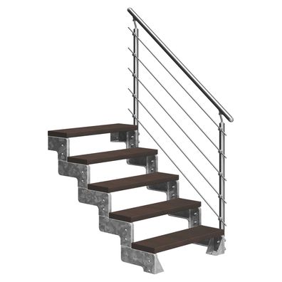 Dolle Ausentreppe Gardentop 90-110cm Geschosshoehe mit Trimax dunkelbraun 80cm breit