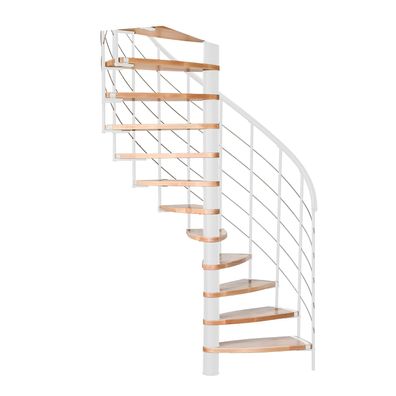 Minka Spindeltreppe Helios 38 - 305,5cm Geschosshoehe Buche Weis