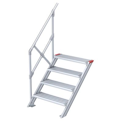 Euroline 510 Treppe 45EUR 600mm Stufenbreite 4 Stufen Alu gerieft