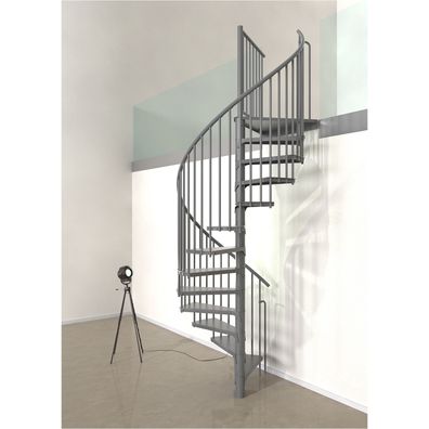 Minka Spindeltreppe Rondo Smart 37 - 305,5cm Geschosshoehe Grau 120cm Durchmesser