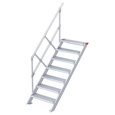 Euroline 510 Treppe 45EUR 800mm Stufenbreite 7 Stufen Alu gerieft