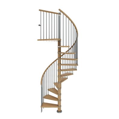 Dolle Spindeltreppe Winnipeg 246-270cm Geschosshoehe 11 Stufen Ø140cm Eiche geoelt