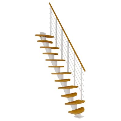 Dolle Mittelholmtreppe Berlin Eiche, geoelt 64 cm breit fuer Geschosshoehen 222 –