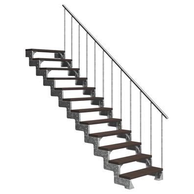 Dolle Ausentreppe Gardentop 216-264cm Geschosshoehe mit Trimax dunkelbraun 80cm brei