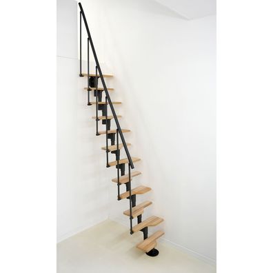 Minka Mittelholmtreppe Vienna 35 - 293,8cm Geschosshoehe Buche Schwarz