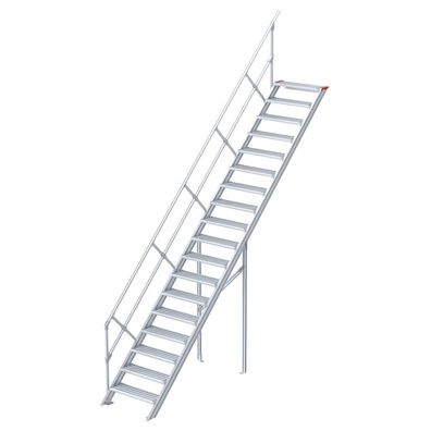 Euroline 510 Treppe 45EUR 800mm Stufenbreite 18 Stufen Alu gerieft