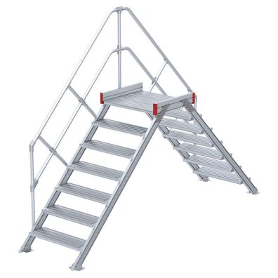 Euroline 512 Überstieg 45EUR 800mm Stufenbreite 2x7 Stufen Alu gerieft