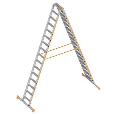 Layher Topic 1043 Stufenstehleiter 2x16 Stufen mit Traverse
