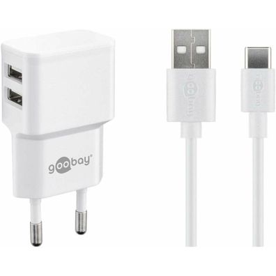 USB-C Dual Ladeset 2,4 A (weiß)