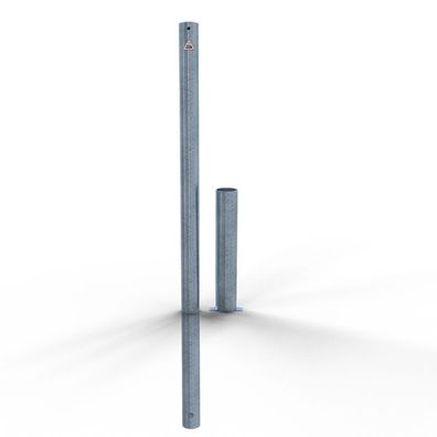 Schake Absperrpfosten herausnehmbar aus Stahlrohr verzinkt Ø60x2,5mm mit Stahlkappe