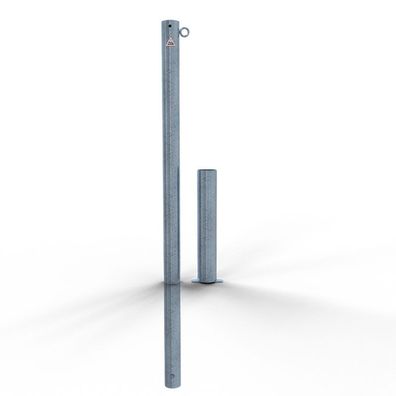 Schake Absperrpfosten herausnehmbar aus Stahlrohr verzinkt Ø60x2,5mm mit Stahlkappe