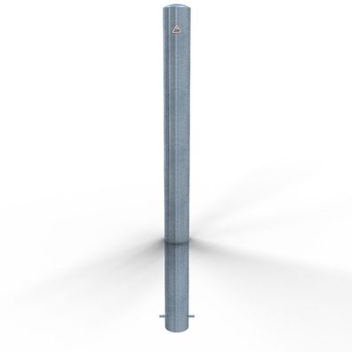 Schake Absperrpfosten ortsfest zum Einbetonieren aus Stahlrohr verzinkt Ø102x2,9mm