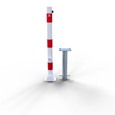 Schake Absperrpfosten umlegbar zum Einbetonieren aus Stahlrohr verzinkt Ø60x2,5mm w