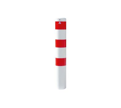Schake Stahlrohrpoller ortsfest aus Stahlrohr verzinkt Ø193x3,2mm weis mit rot refl