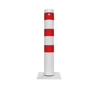 Schake Stahlrohrpoller ortsfest aus Stahlrohr verzinkt Ø273x5,0mm weis mit rot refl