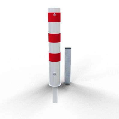 Schake Stahlrohrpoller herausnehmbar aus Stahlrohr verzinkt Ø193x3,6mm weis beschic