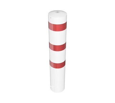 Schake Stahlrohrpoller ortsfest aus Stahlrohr verzinkt Ø273x5,0mm weis mit rot refl