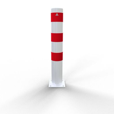 Schake Stahlrohrpoller ortsfest aus Stahlrohr verzinkt Ø152x3,2mm weis beschichtet