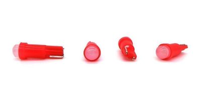 10 Stuck T5 LED Gluhbirne W1.2W 12V 50lm Rot Off-Road