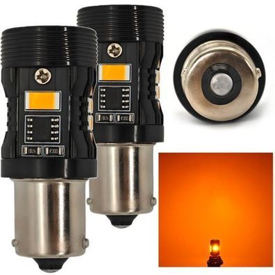 2 Stuck PY21W LED-Gluhbirne BAU15S 12V ohne Fehler, orange Off-Road
