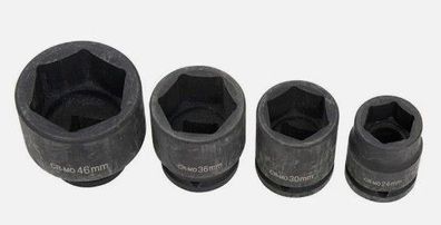 Stecknuss Satz 1" 4-tlg 24-46 mm lang 65 mm Nüsse Set Werkstatt KFZ LKW